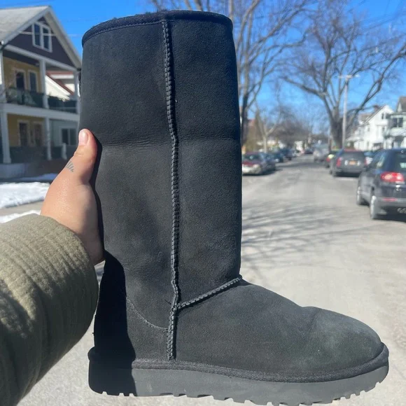 UGG Shoes Black Uggs Tall Suede And Lined Poshmark